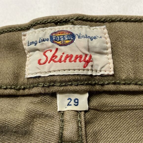 Fossil Vintage Skinny Olive Green jeans 29 - Picture 7 of 10